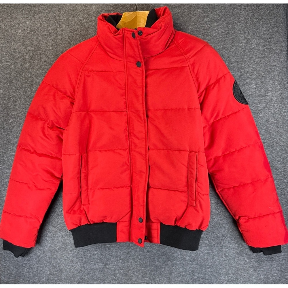 Superdry Everest Bomber Jacket Womens 6 Red New Puffer Coat Skiing Snowboard